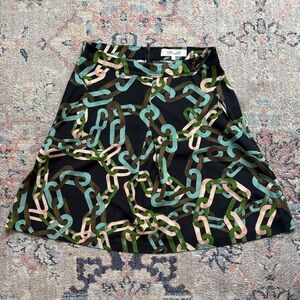 Diane Von Furstenburg chain print silk skirt